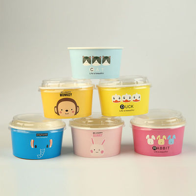 การปรับแต่งกระดาษ Bowl 350cc Biodegradable บุคคลบุคคลกระดาษ Ice Cream Bowl