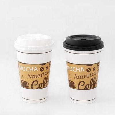 ฟรีพลาสติก ชามกระดาษเครื่องดื่มร้อนเดียว 16oz 540Ml ทนความร้อน
