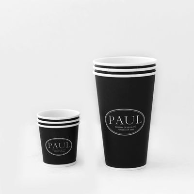 สีดํา 540ml กระป๋องกระดาษผนังเดียว 16oz PE ผิวเคลือบกระดาษกระป๋องพิมพ์