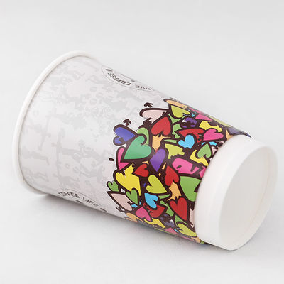 OEM 16oz Double Wall Paper Cup PE ครอบคลุม ถ้วยชาน้ํานมใช้ครั้งเดียว