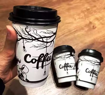 630cc 22Oz ถ้วยกระดาษชั้นสอง PE ทับถ้วยกาแฟครั้งเดียว TUV