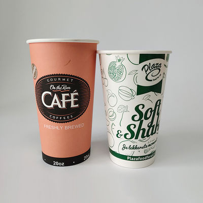 ทิ้งแล้ว 9.5oz 270 มล. PE Coated Paper Paper Cup สามารถปรับแต่งโลโก้ได้