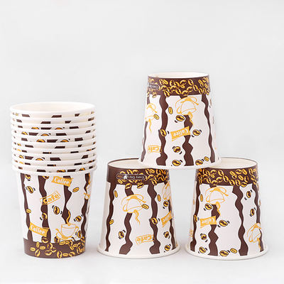 สัญลักษณ์ที่กําหนดเอง ถ้วยกระดาษผนังแบบเดียว 4oz-32oz พร้อมฝา